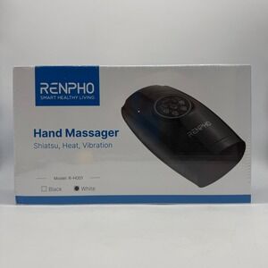 Renpho Hand Massager R-H001 White Shiatsu Heat Vibration Cordless New